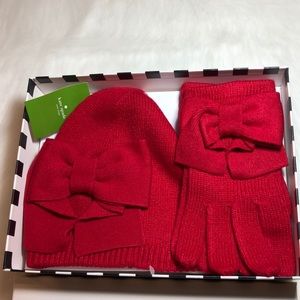Kate Spade ♠️ Dorothy Bow Beanie & Glove Set - NWT